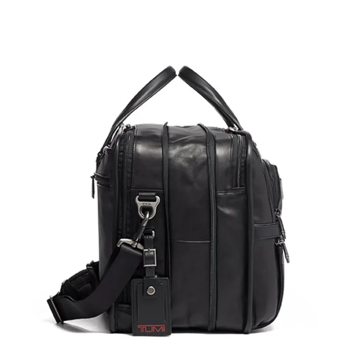 Herentassen|15 Inch Laptoptassen>Tumi Alpha Expandable Organizer Laptop Brief Leather black