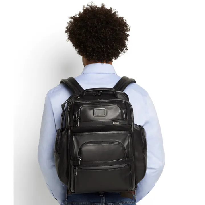 Daypack|Laptop Rugzakken>Tumi Alpha Leather Brief Pack Backpack black