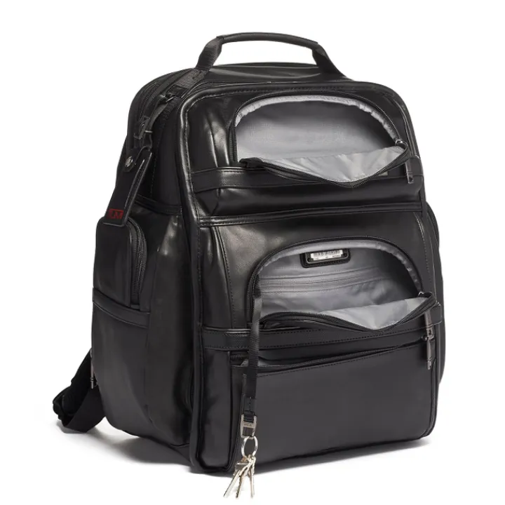 Daypack|Laptop Rugzakken>Tumi Alpha Leather Brief Pack Backpack black