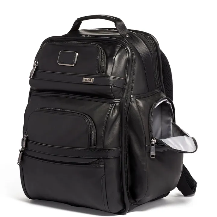 Daypack|Laptop Rugzakken>Tumi Alpha Leather Brief Pack Backpack black