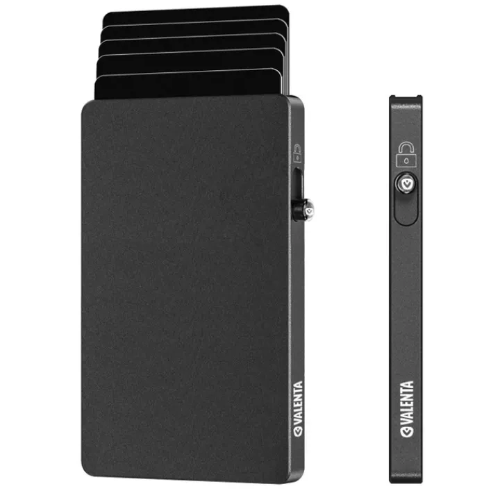 Pasjeshouders|Creditcardhouders>Valenta Card Wallet Leather MagSafe Luxe graphite grey