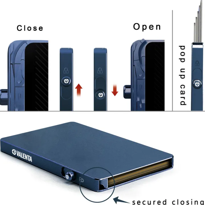 Pasjeshouders|Creditcardhouders>Valenta Cardprotector Aluminium Magsafe blue titanium