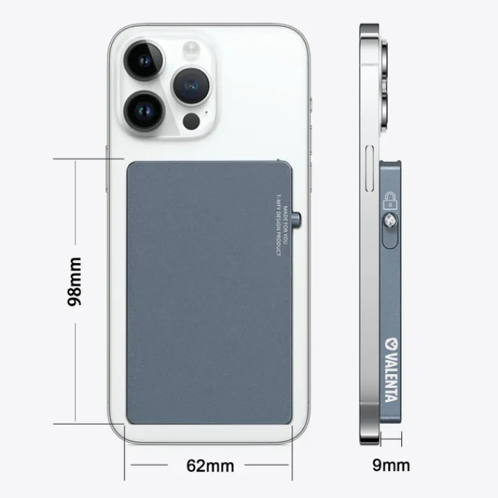 Pasjeshouders|Creditcardhouders>Valenta Cardprotector Aluminium Magsafe grey