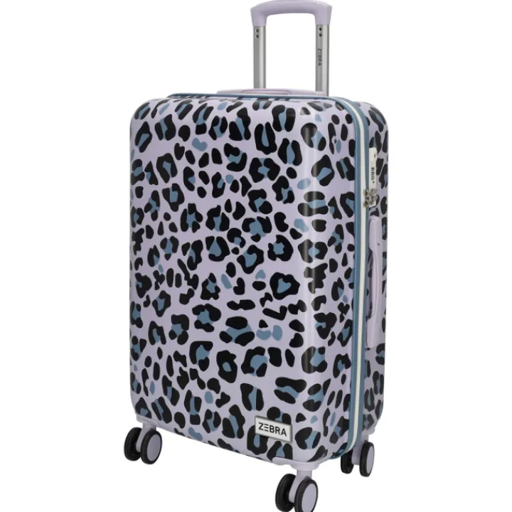 Harde Koffers|Reiskoffers>Zebra Trends Animal Travel Trolley M panther lila