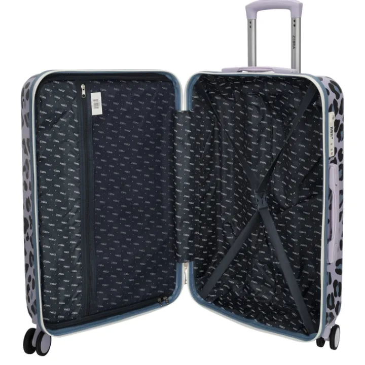 Harde Koffers|Reiskoffers>Zebra Trends Animal Travel Trolley M panther lila