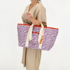 Strandtassen|Damestassen>Zebra Trends Elise Beachbag lila zebra