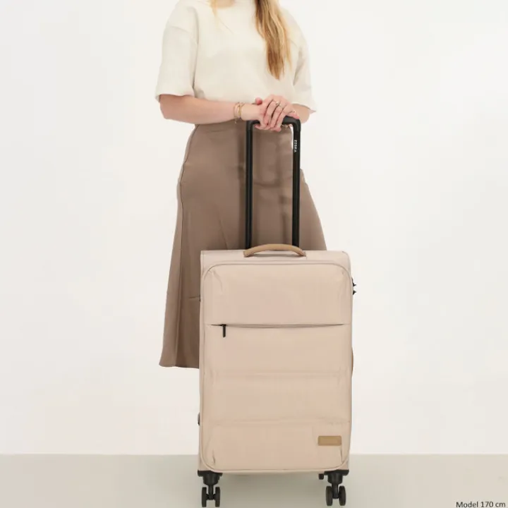 Zachte Koffers|Reiskoffers>Zebra Trends Elske Trolley M lighttaupe