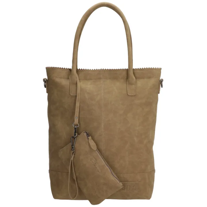 Handtassen|Damestassen>Zebra Trends Kartel Met Rits Shopper olijfgroen