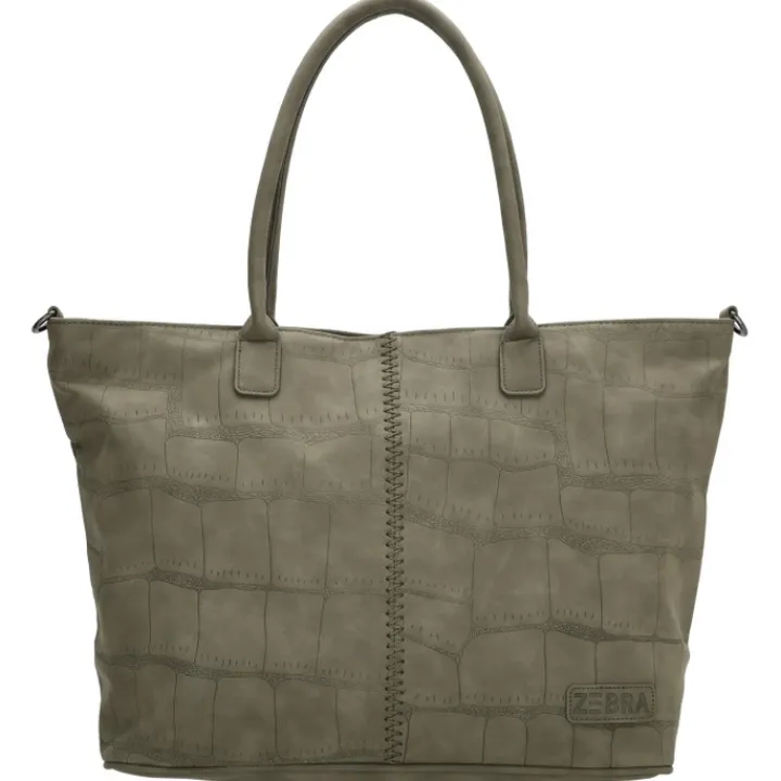 Shoppers|Damestassen>Zebra Trends Mirjam Shopper olijfgroen