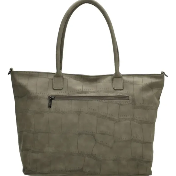 Shoppers|Damestassen>Zebra Trends Mirjam Shopper olijfgroen