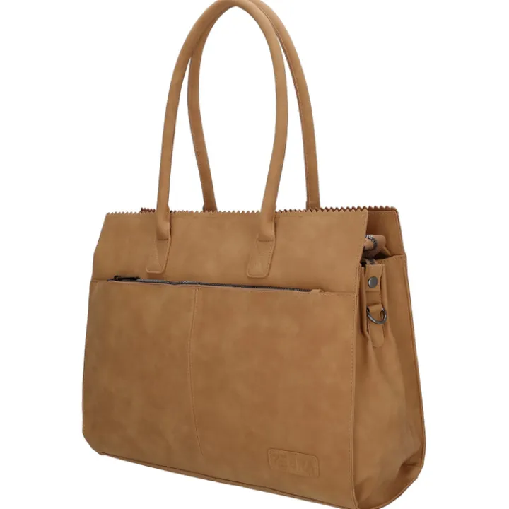 Schoudertassen|Damestassen>Zebra Trends Noa Laptoptas camel